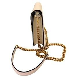 Prada-Prada Saffiano Leather Chain Shoulder Bag 1BD318-White