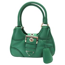 Prada Moon gepolsterte Nappa-Leder-Handtasche 1BA381 Grün