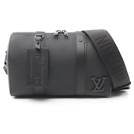 Louis Vuitton-Louis Vuitton Leather City Keepall Shoulder Bag M59255-Black