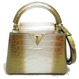 Louis Vuitton Capucines Mini Leather Shoulder Bag N98156 Beige