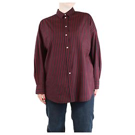 Iro Camisa a rayas marrón y azul marino - talla UK 12 Roja
