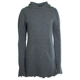 RTA, distressed Strick-Hoodie in Grau Grau