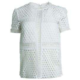 Self portrait Self-portrait, white open lace top White