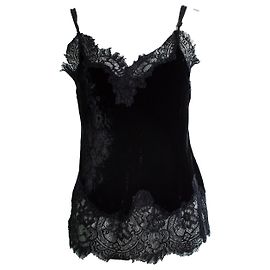 Autre Marque Top in velluto nero e pizzo Goldhawk Nero