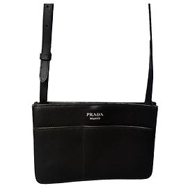 Bolsa Prada Saffiano de couro preta Preto