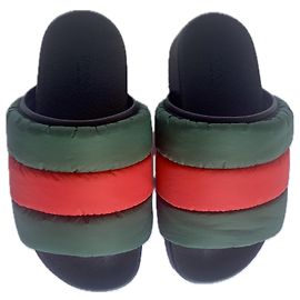 Sandali Gucci Demetra in nylon imbottito rosso e verde Rosso Verde