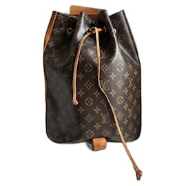Louis Vuitton Leather Monogram Backpack Brown Brown