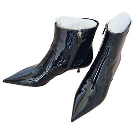 Dior Lackleder-Stiefeletten Schwarz