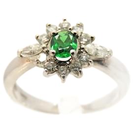 Autre Marque-Pt900 Garnet Diamond Ring 9-Other