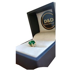 D&G Men's Solitaire Emerald Earring Genuine Colombian 18k Gold Gold hardware