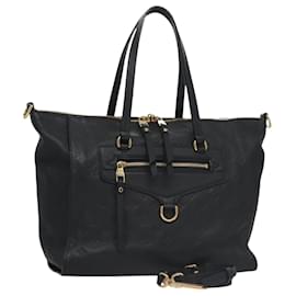 Louis Vuitton-LOUIS VUITTON Monogram Empreinte Lumineuse PM Tote Bag Black M93410 Auth 102875A-Black