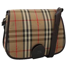 Autre Marque-Burberrys Nova Check Shoulder Bag Canvas Beige Auth 103524-Beige