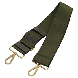 Prada-PRADA Adjustable Shoulder Strap Canvas 21.7""-37"" Khaki Auth 103495-Khaki