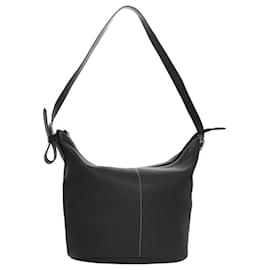 Autre Marque-Burberrys Shoulder Bag Leather Black Gold Auth 103290-Black,Golden