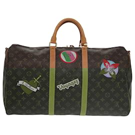 Louis Vuitton-LOUIS VUITTON Monogram Patches Keepall Bandouliere 50 Bag M43996 LV Auth 102498A-Monogram