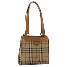 Autre Marque-Burberrys Nova Check Shoulder Bag PVC Beige Gold Auth 103531-Beige,Golden