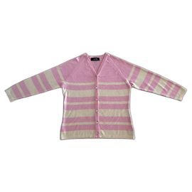 Barrie Cardigan rosa / vanille Wolle, Seide, Kaschmir Größe 38-40-42 Pink Gelb