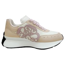 Alexander Mcqueen-Alexander McQueen Off White / Pink / Beige Seal Sprint Runner Sneakers-Pink