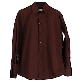 Jil Sander- Jil Sander Button-Down Long Sleeve Shirt in Brown Cotton-Brown