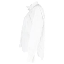 Loewe- Loewe Button-Down Long Sleeve Shirt in White Cotton-White