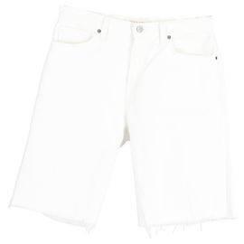 Shorts Bermuda taille haute Nili Lotan en denim blanc Blanc