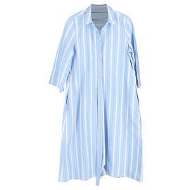 Abito camicia a righe Grandeur di Jil Sander in cotone azzurro Blu Blu chiaro