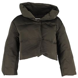 Giacca puffer cropped Jil Sander in nylon verde Verde Verde oliva