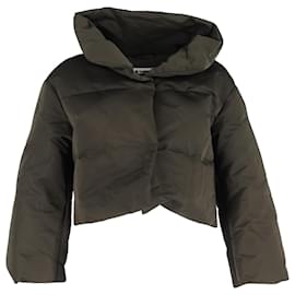Jil Sander-Jil Sander Cropped Puffer Jacket in Green Nylon-Green,Olive green