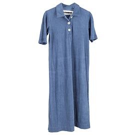 Vestido midi de algodão azul claro com colarinho Jil Sander Azul Azul claro