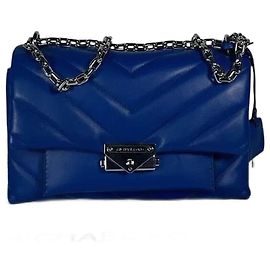Michael Kors Cece Umhängetasche aus gestepptem Leder Blau Blau