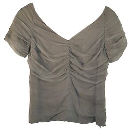 Dries Van Noten Bluse mit Raffung Grau Grau