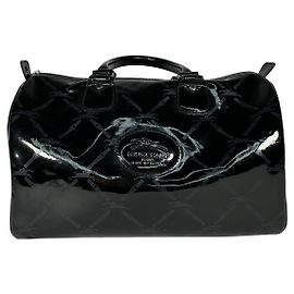 Longchamp Boston Patent Leather Bowling Bag Black Black