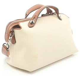 Fendi-Fendi By The Way Medium Canvas Leather Handbag-White