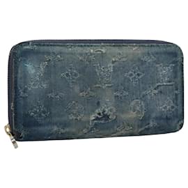Louis Vuitton-LOUIS VUITTON Monogram Denim Zippy Wallet Blue M95342 LV Auth 103598-Blue