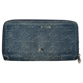 Louis Vuitton-LOUIS VUITTON Monogram Denim Zippy Wallet Blue M95342 LV Auth 103598-Blue