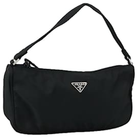 Prada-PRADA Accessory Pouch Nylon Black Silver Auth yk15990-Black,Silvery
