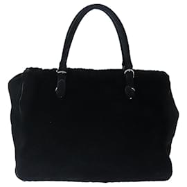 Balenciaga-BALENCIAGA Hand Bag Suede 2way Black Silver 305572 Auth ki5224-Black,Silvery