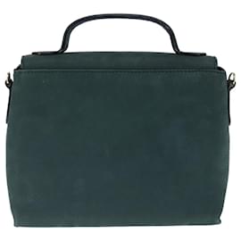 Céline-CELINE Hand Bag Leather 2way Green Gold Auth 94979-Golden,Green