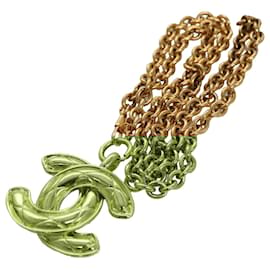 Chanel-CHANEL Necklace metal Gold CC Auth ep6760-Golden