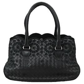 Autre Marque-BOTTEGA VENETA INTRECCIATO Hand Bag Leather Black Gold Auth yk15991-Black,Golden