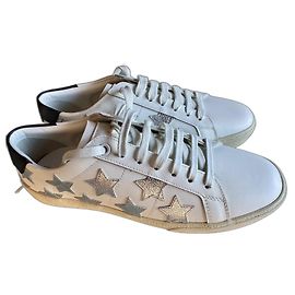 Baskets basses Yves Saint Laurent Court en cuir blanc Blanc
