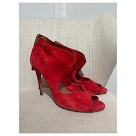 Aquazzura-AQUAZZURA Sandals T.EU 38.5 Suede-Red