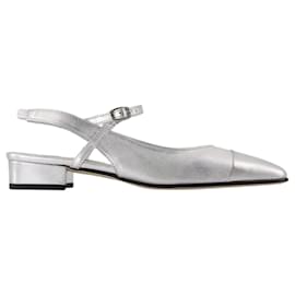 Autre Marque-Sling Back Oceano - Carel - Leather - Argenté-Silvery,Metallic