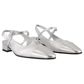 Autre Marque-Sling Back Oceano - Carel - Leather - Argenté-Silvery,Metallic
