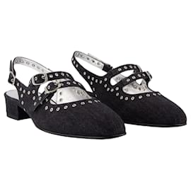 Autre Marque-Sling Back Queen - Carel - Denim - Black-Black
