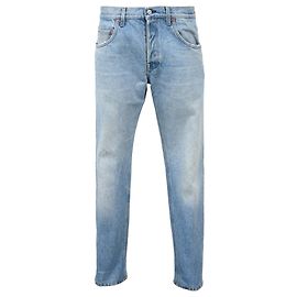 Jeans en denim bleu à taille mi-haute de Gucci Bleu Bleu clair