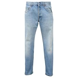 Gucci- Gucci Washed Mid-Rise Jeans in Blue Cotton Denim-Blue,Light blue
