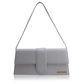 Jacquemus-White Leather Le Long Bambino Structured Shoulder Bag-White