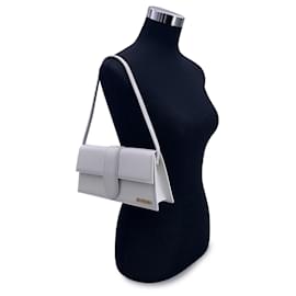 Jacquemus-White Leather Le Long Bambino Structured Shoulder Bag-White