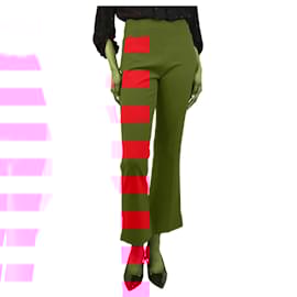 Roland Mouret-Red high-rise cropped trousers - size UK 8-Red